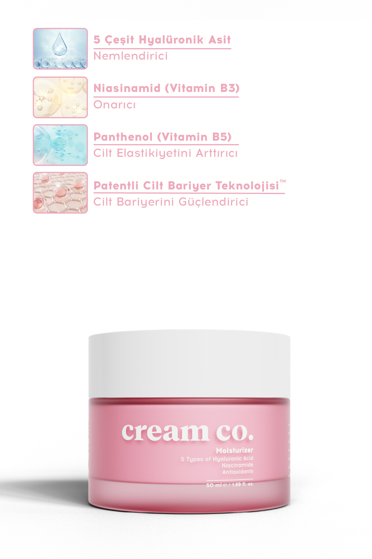 کرم مرطوب کننده صورت Cream Co حجم ۵۰ میلی لیتر - تصویر 4