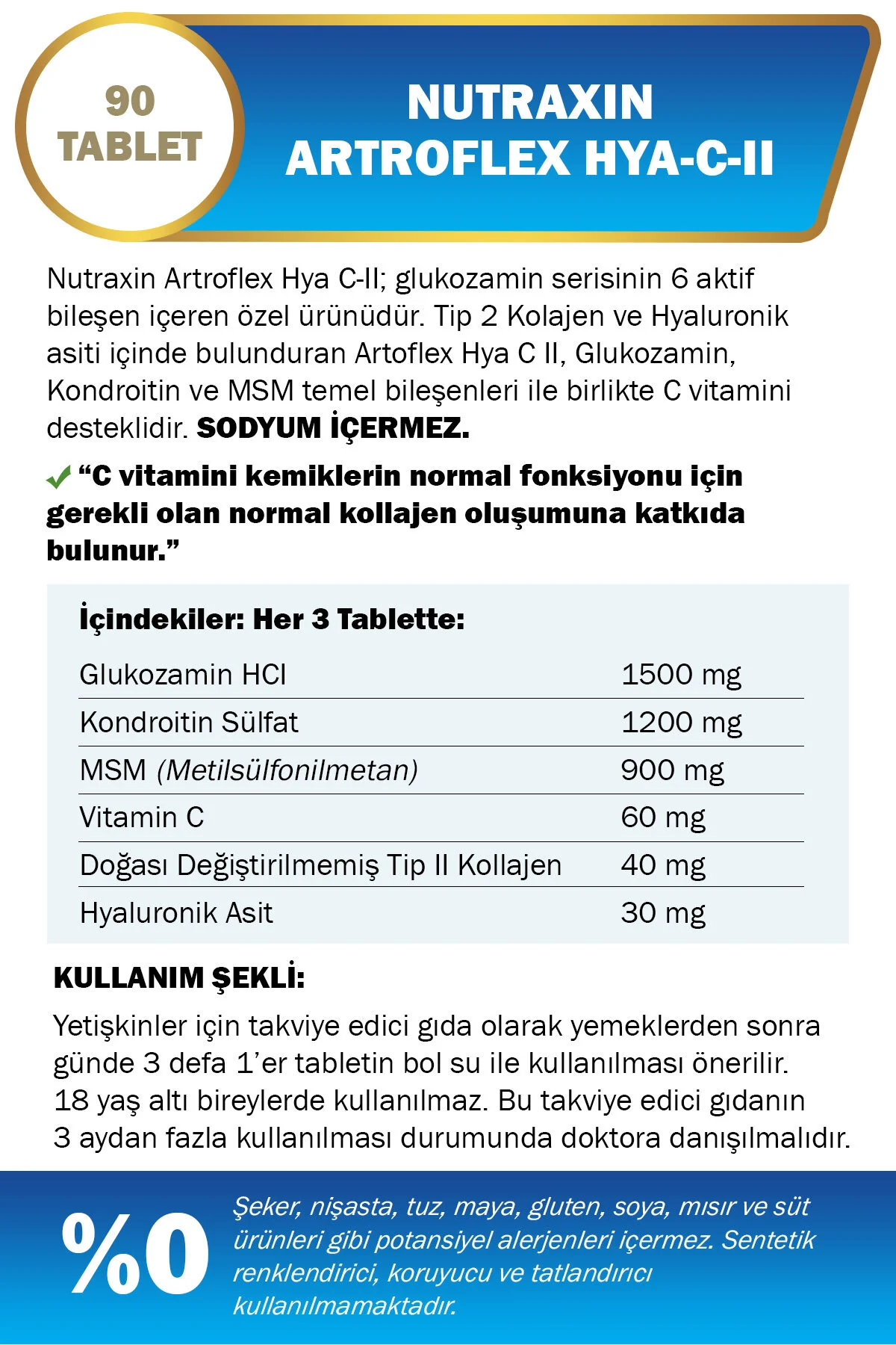 قرص محافظت کننده مفاصل آرتروفلکس Nutraxin  بسته ۹۰ عددی