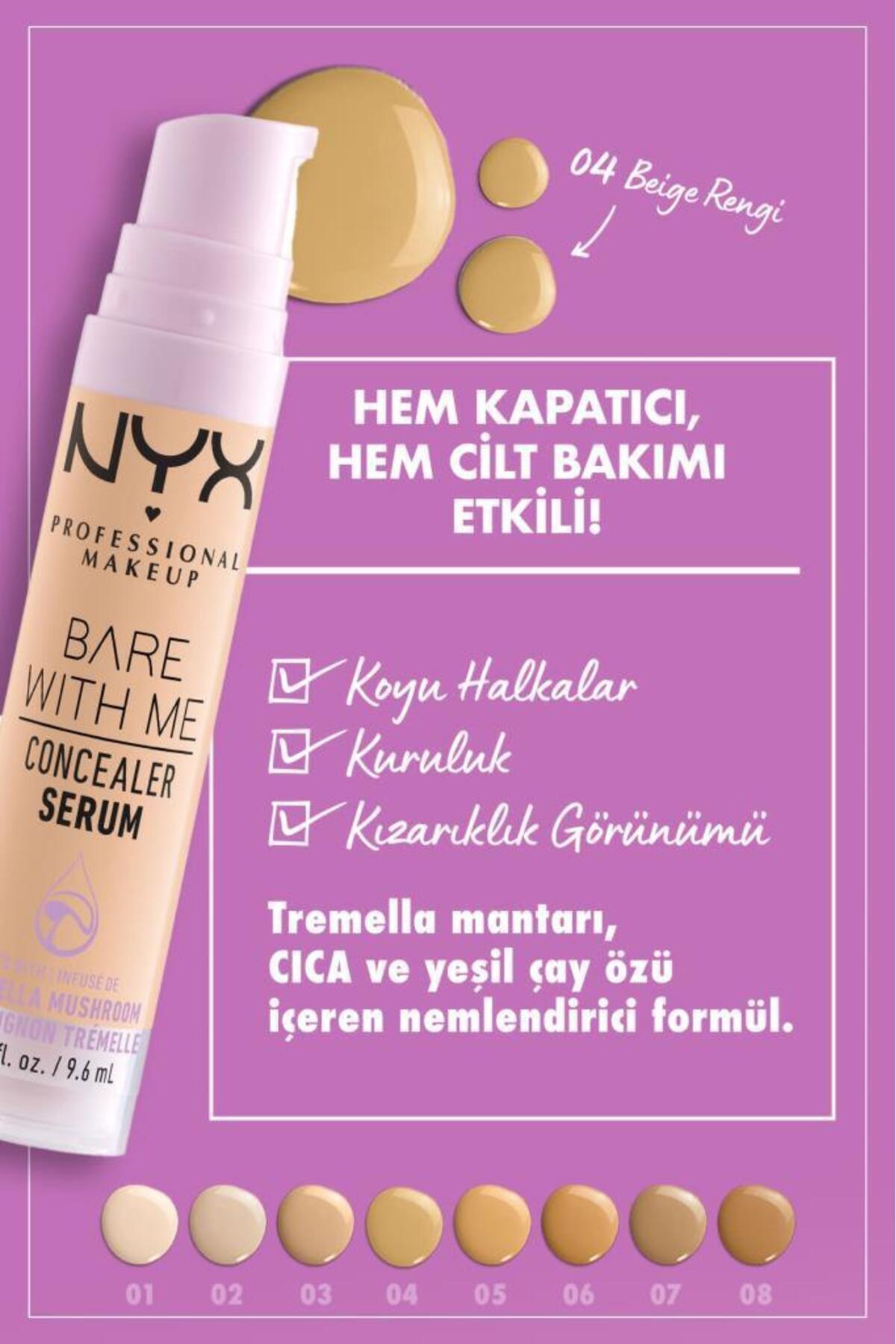 سرم کانسیلر NYX مدل Bare With Me کد 04 Beige - تصویر 3