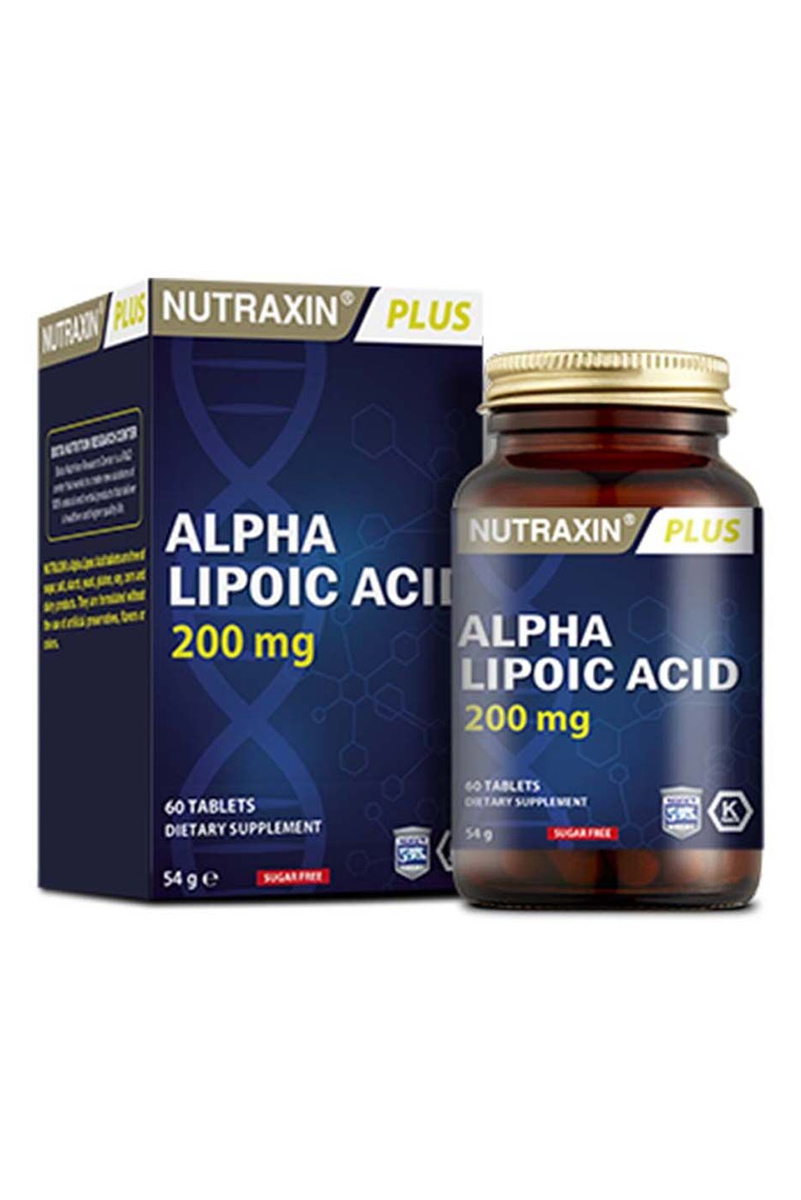 قرص آلفا لیپوئیک اسید 200mg نوتراکسین - بسته ۶۰ عددی