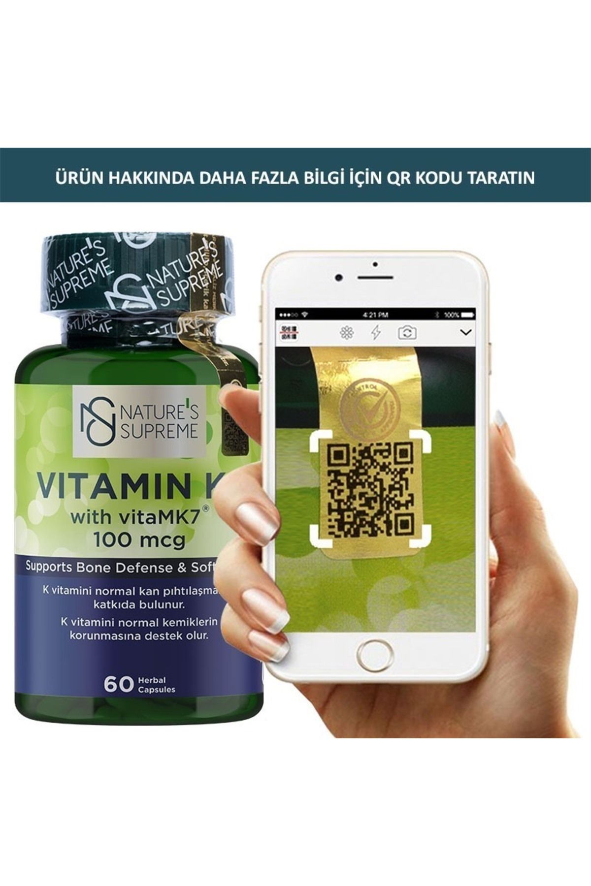 قرص ویتامین K2 بدون طعم Natures Supreme - بسته ۶۰ عددی - تصویر 4