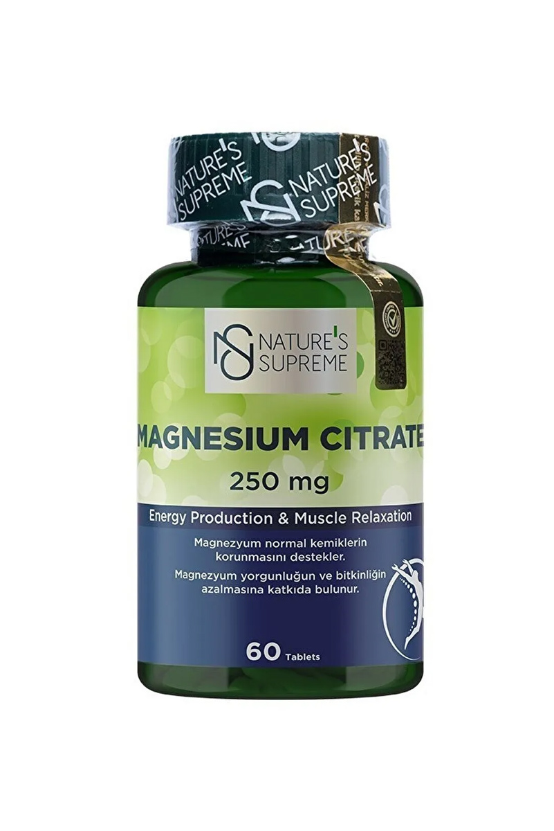 قرص منیزیم سیترات ۲۵۰ میلی گرم Natures Supreme - بسته ۶۰ عددی