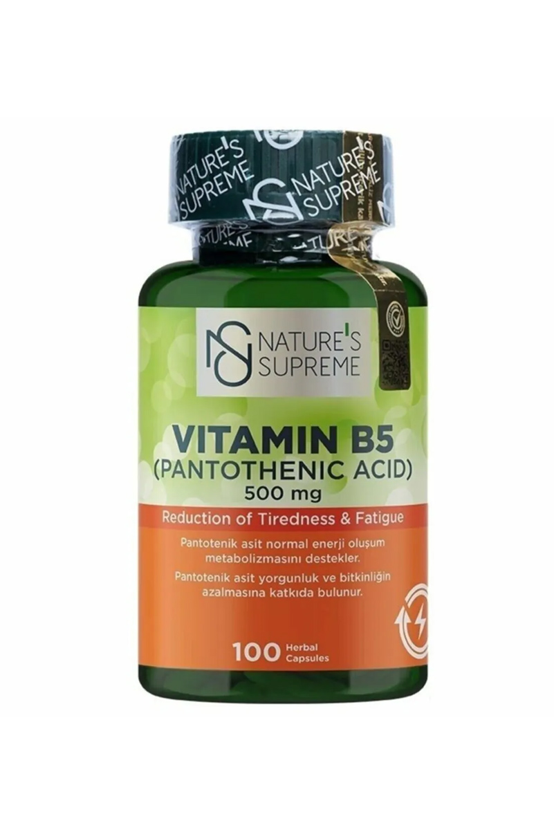 کپسول ویتامین B5 برند Natures Supreme - بسته ۱۰۰ عددی