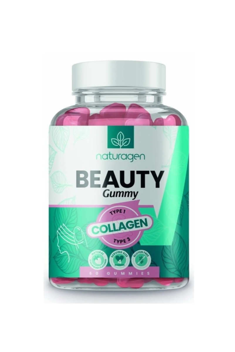 پاستیل جویدنی کلاژن تیپ 1و3  Naturagen - بسته 60 عددی