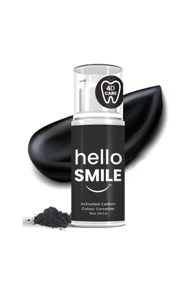 ژل سفید کننده فوری دندان کربن فعال Hello Smile - مقدار 50 ml