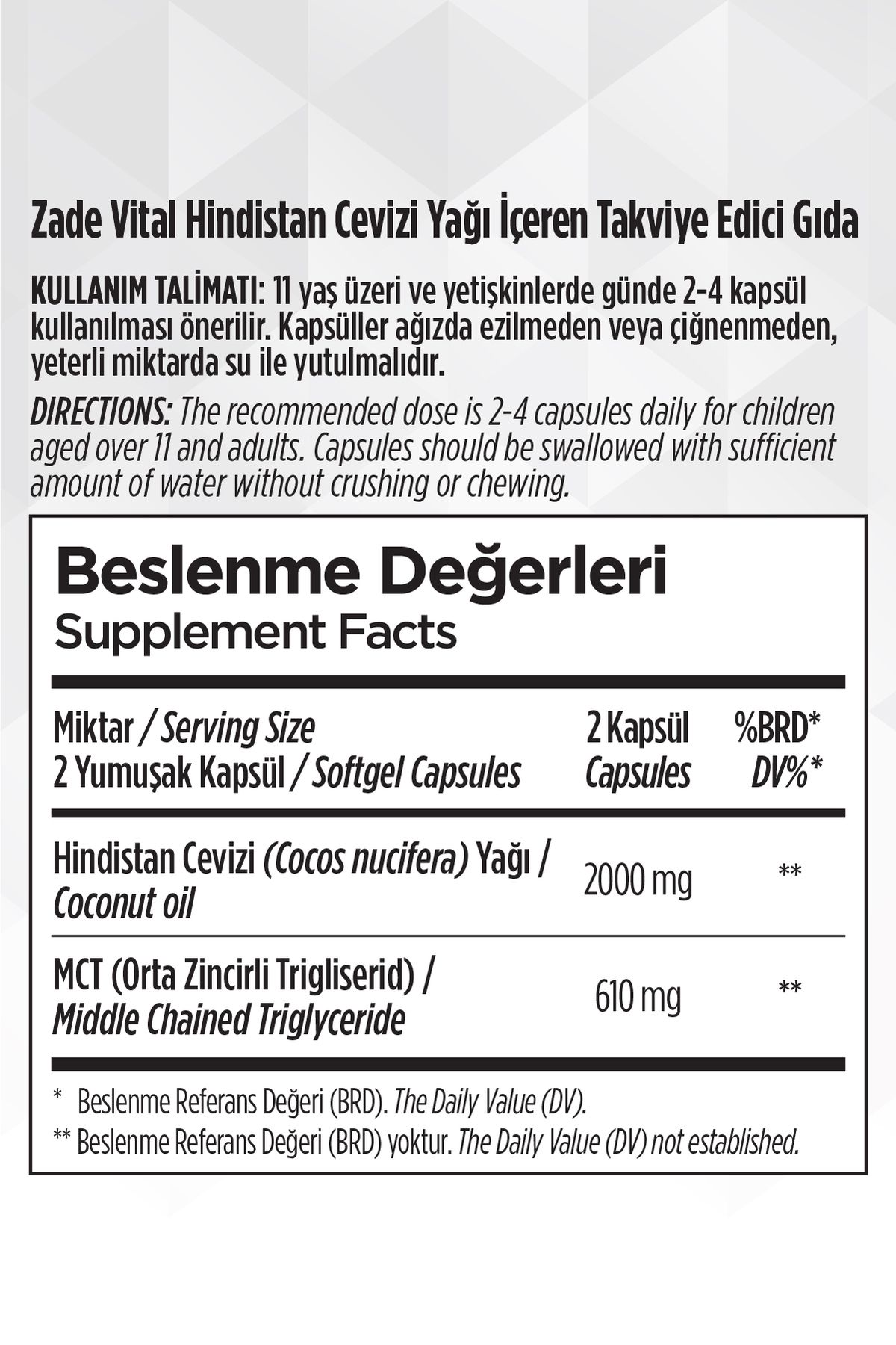 کپسول روغن نارگیل Zade Vital – بسته 60 عددی