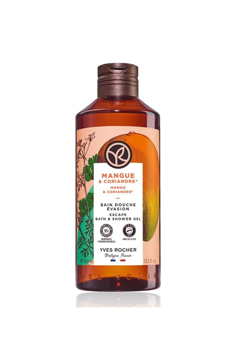 ژل دوش مرطوب کننده گشنیز و انبه ایوروشه حجم 400 ml