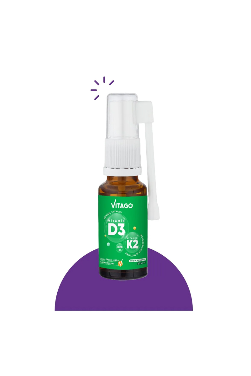 اسپری گیاهی حاوی ویتامین D3 و K2 برند Vitago - حجم 20 ml