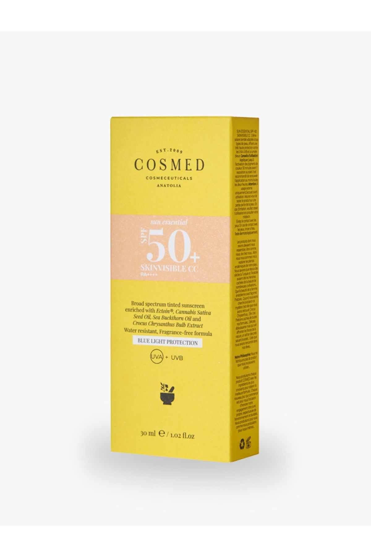 ضد آفتاب Spf +50 برند COSMED حجم 50 ml