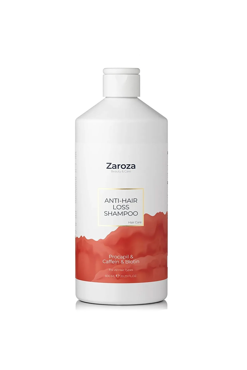 شامپو ضد ریزش مو بیوتین و کافئین ZAROZA حجم 600 ml