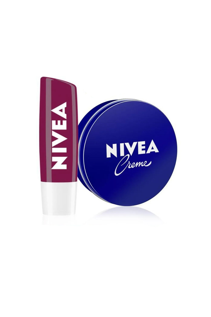 ست کرم مرطوب کننده و بالم لب بلک بری NIVEA