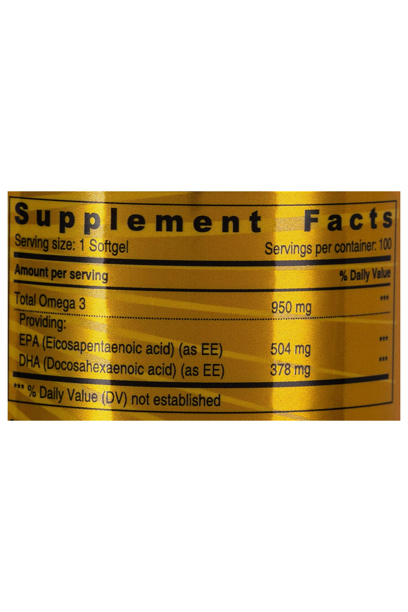 کپسول امگا۳  ۹۵۰mg برند Sunshine Nutrition - بسته ۱۰۰ عددی