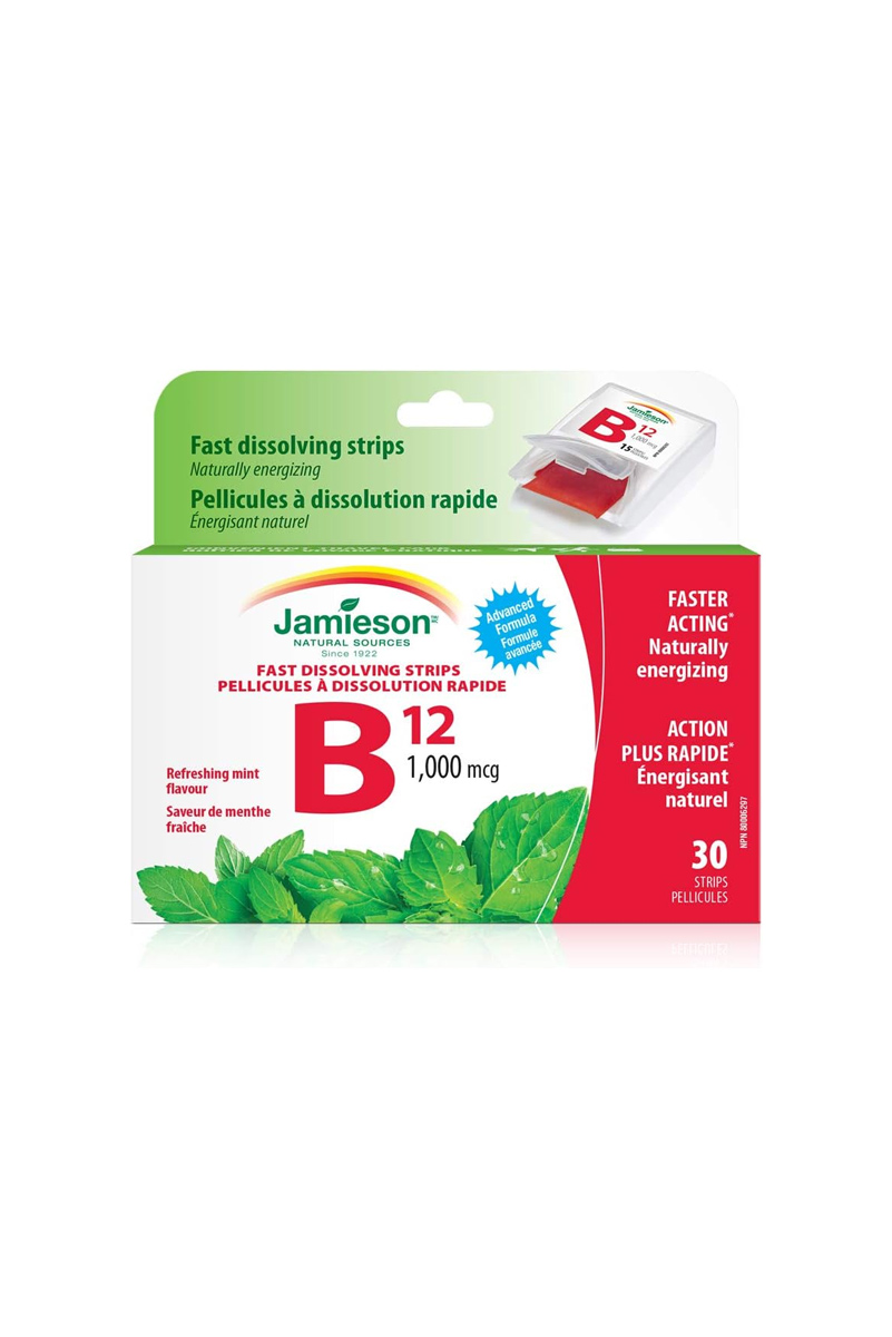 نوارهای حل سریع ویتامین B12 برند Jamieson - بسته 30 عددی