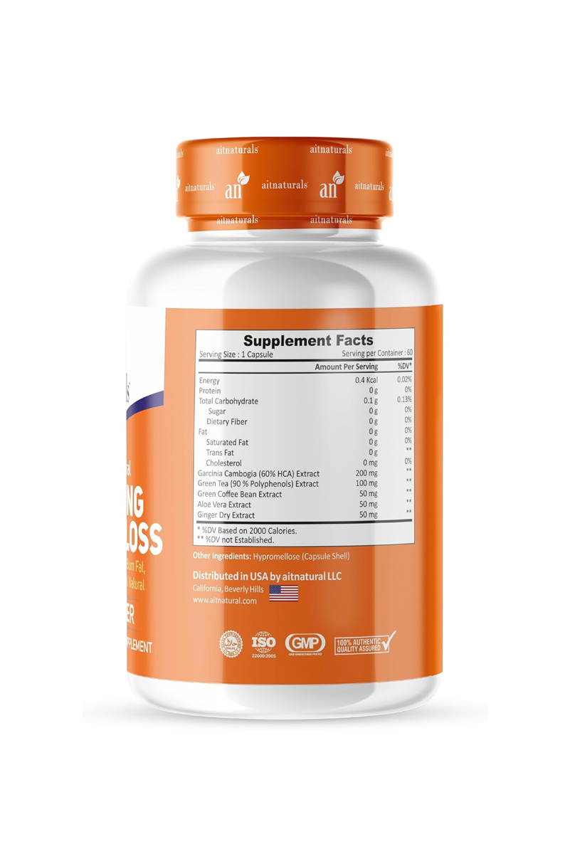 کپسول گیاهی لاغری Aitnaturals - بسته ۶۰ عددی