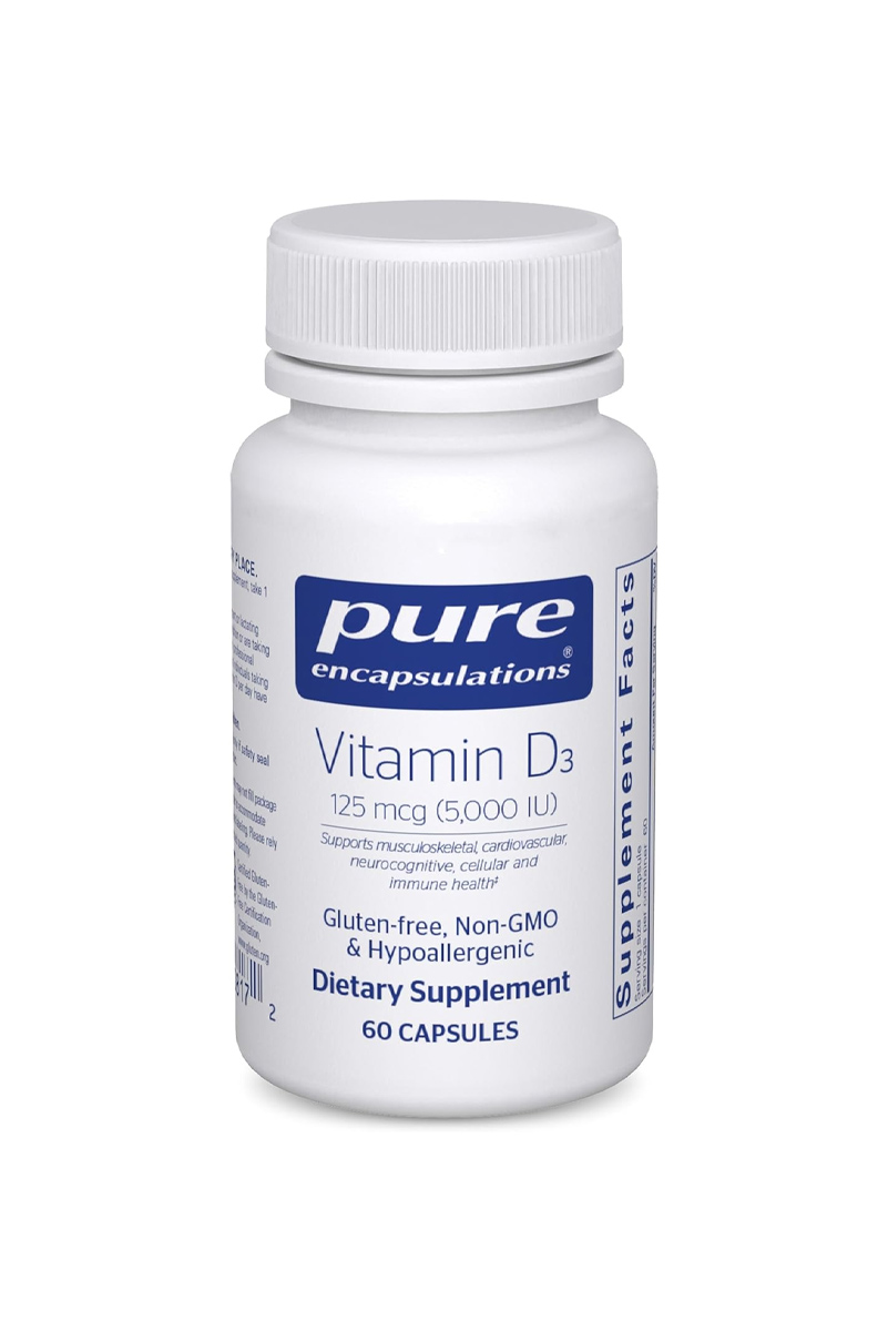 کپسول ویتامین D3 مقدار 5000 IU برند Pure Encapsulations - بسته ۶۰ عددی