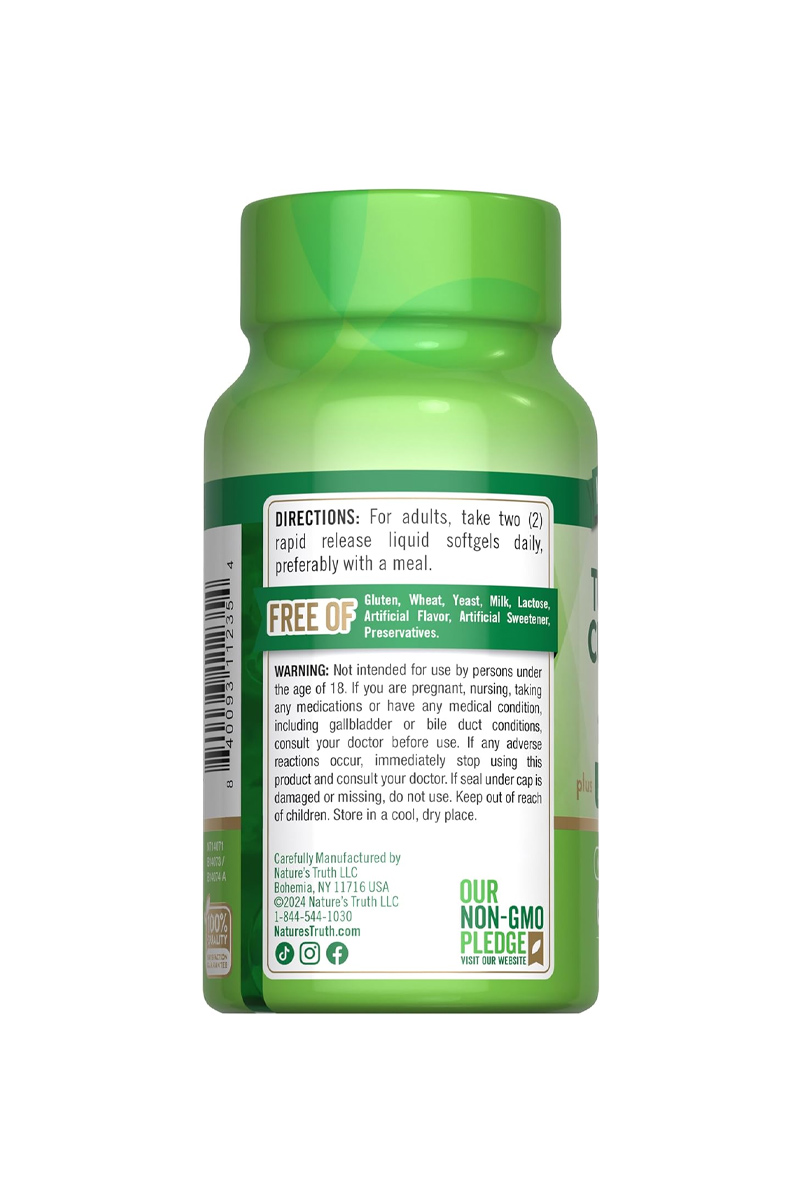 سافت ژل کورکومین زردچوبه ، زنجبیل و فلفل سیاه Nature's Truth - بسته 60 عددی