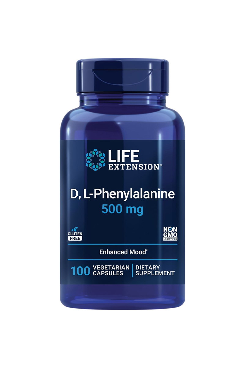 کپسول دی-ال فنیل‌ آلانین Life Extension – بسته 100 عددی