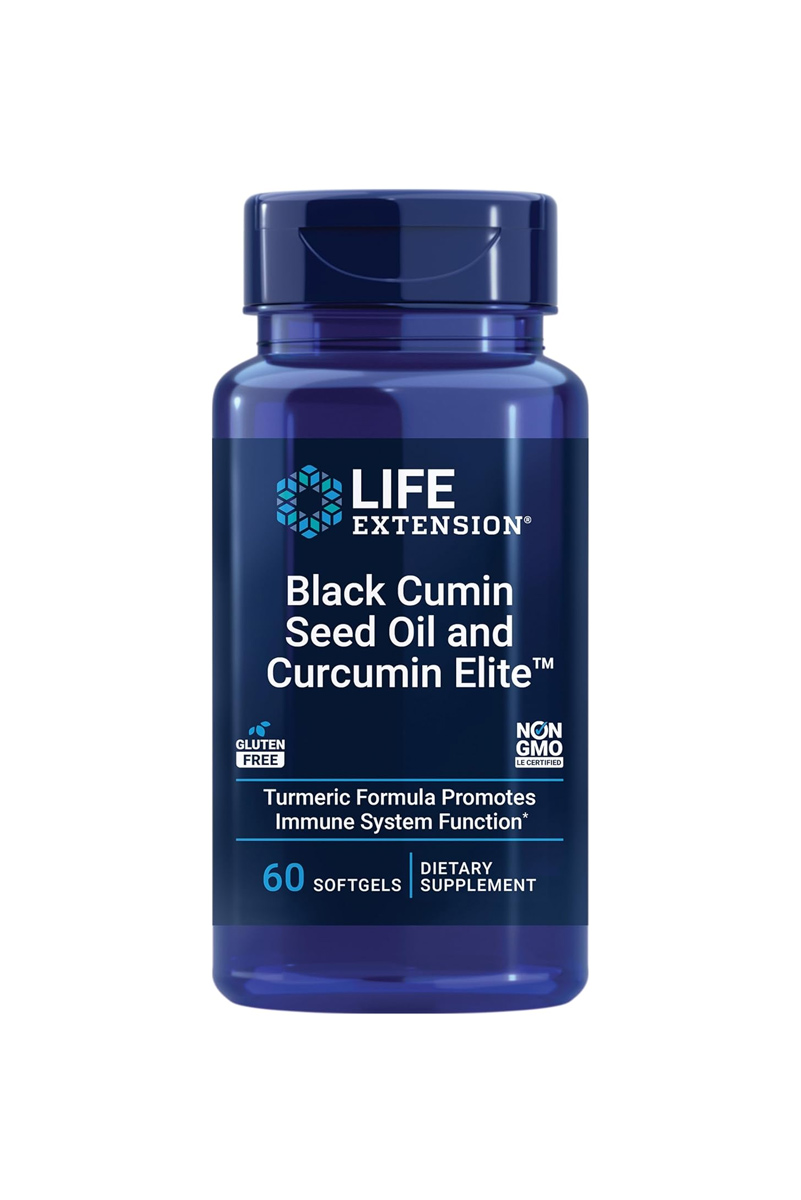 سافت ژل روغن سیاه‌دانه و عصاره زردچوبه Life Extension - بسته ۶۰ عددی