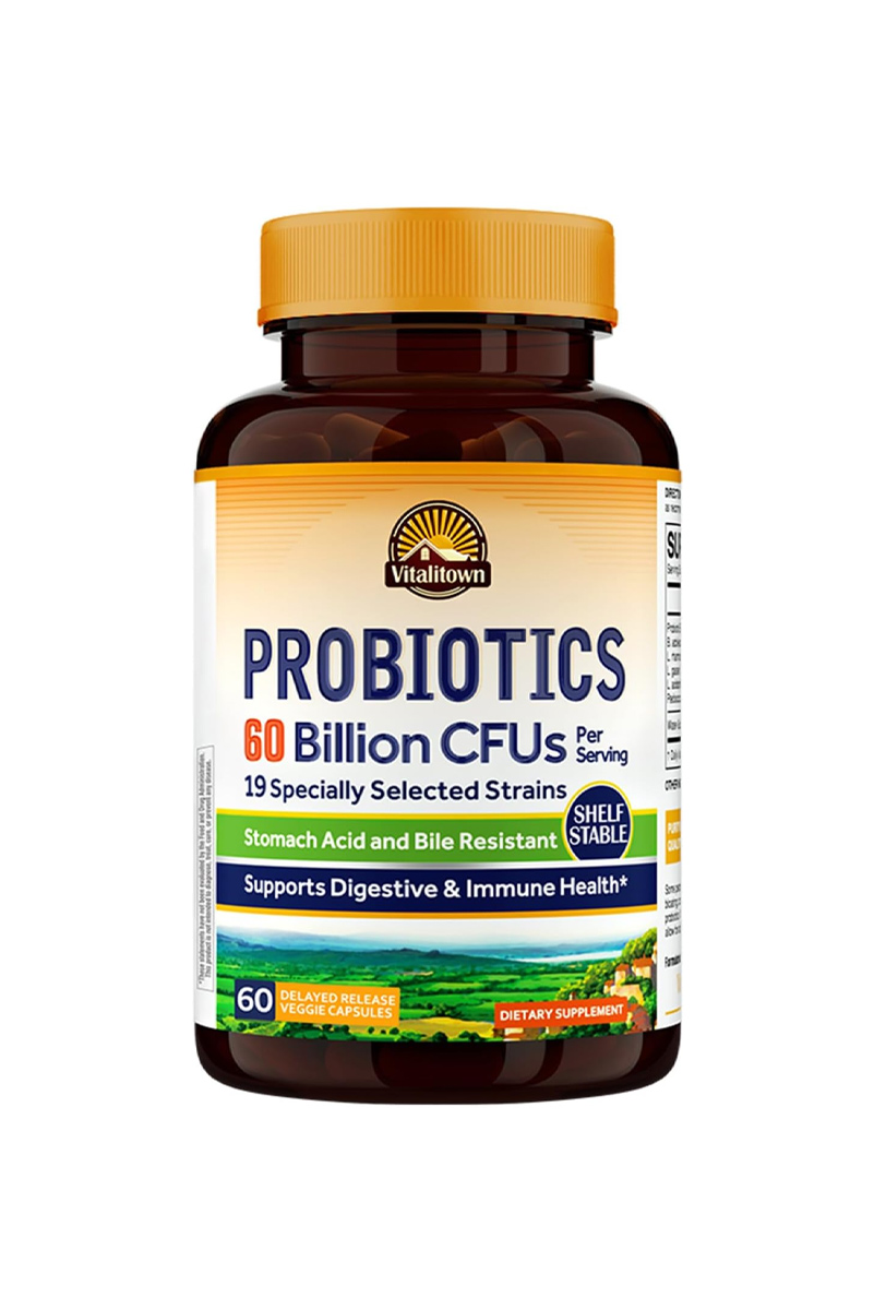 کپسول پروبیوتیک و پری‌بیوتیک Vitalitown – بسته 60 عددی