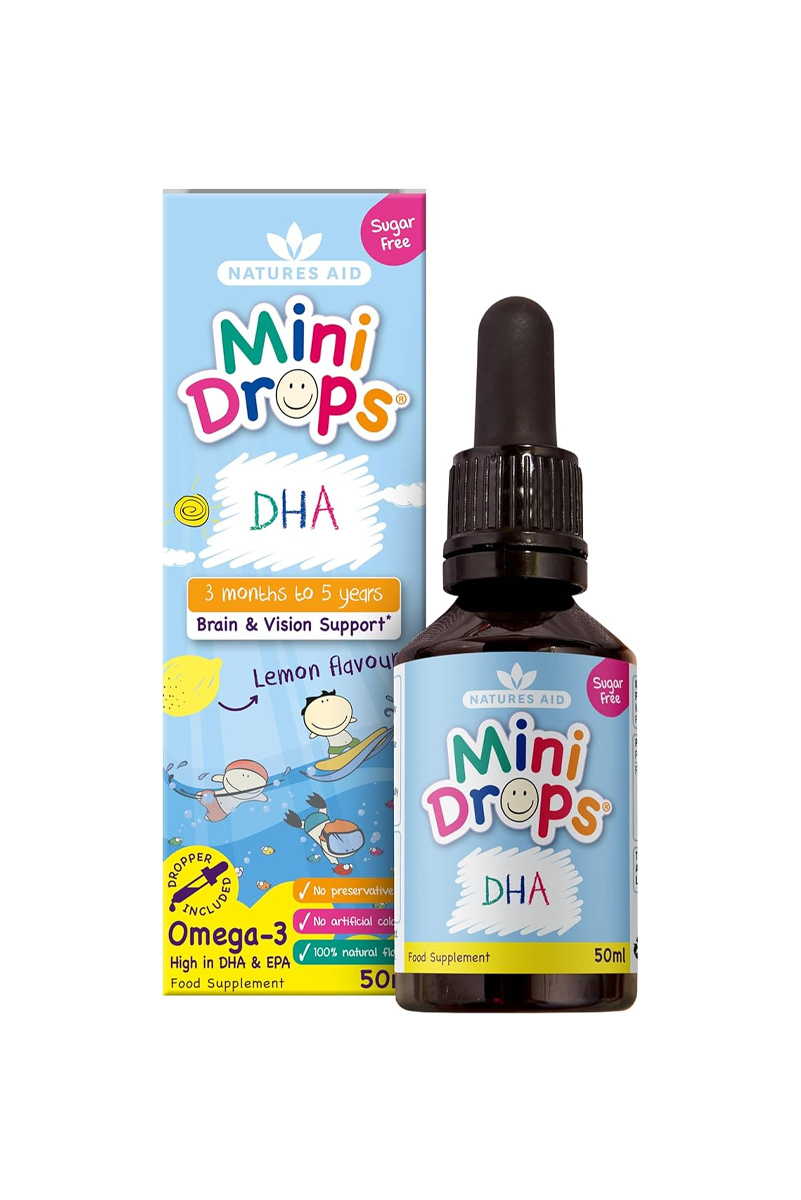 قطره امگا۳ کودکان 3 ماه تا ۵ سال Natures Aid - حجم ۵۰ میلی لیتر