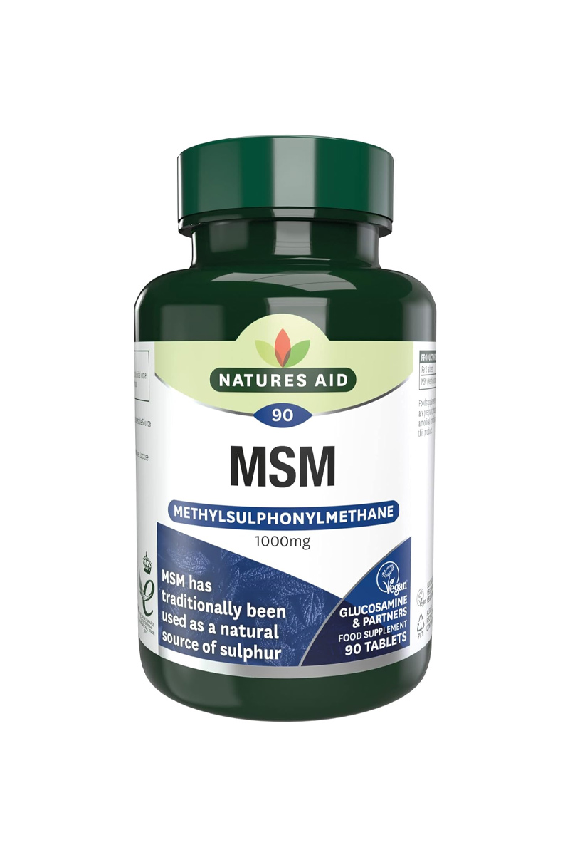 قرص MSM مقدار ۱۰۰۰ میلی‌گرم Natures Aid - بسته 90 عددی