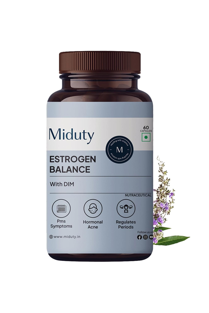 کپسول تنظیم کننده تعادل هورمونی همراه DIM برند Miduty - بسته 60 عددی