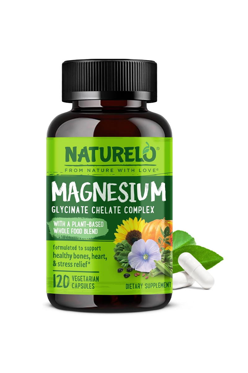 کپسول منیزیم گلیسینات NATURELO - بسته 120 عددی