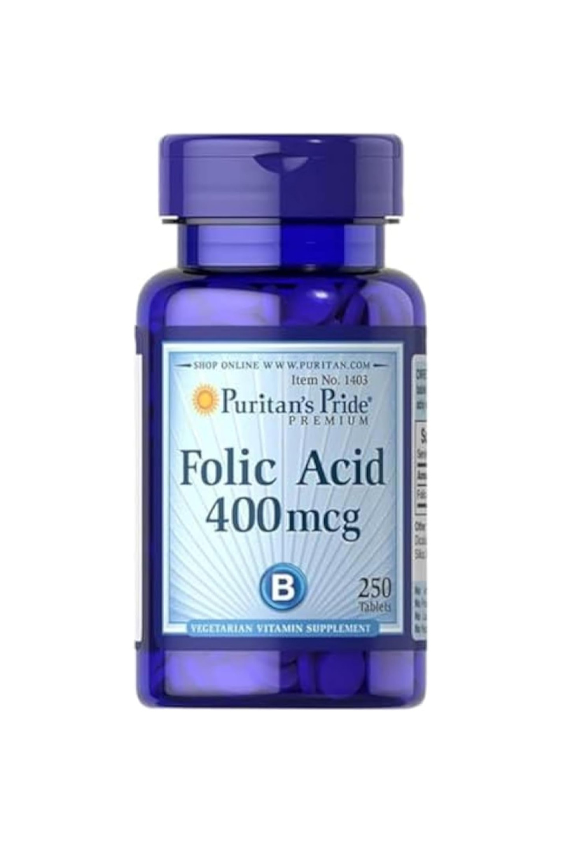قرص اسید فولیک ۴۰۰ میکروگرم Puritan's Pride - بسته 250 عددی