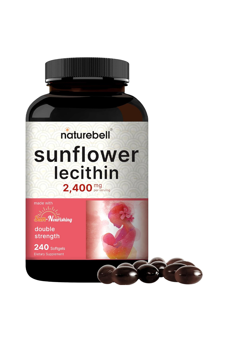 سافت ژل Sunflower Lecithin مناسب مادران شیرده NatureBell - بسته 240 عددی