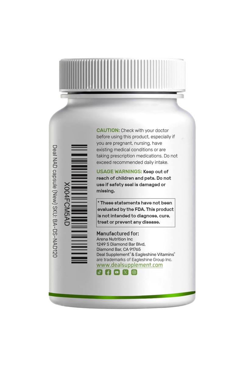 کپسول ناد پلاس (بازسازی کننده سلول) DEAL SUPPLEMENT - بسته ۱۲۰ عددی