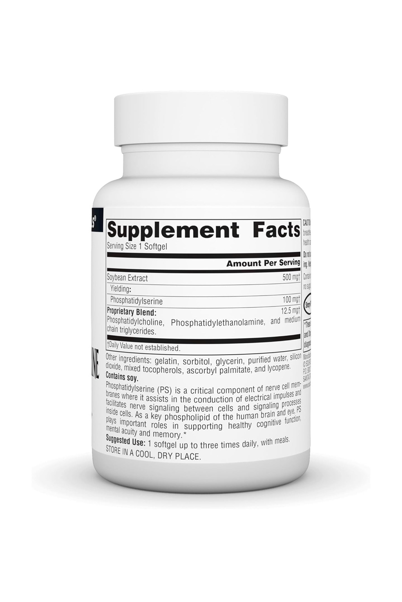 سافت ژل فسفاتیدیل‌ سرین Source Naturals - بسته 60 عددی