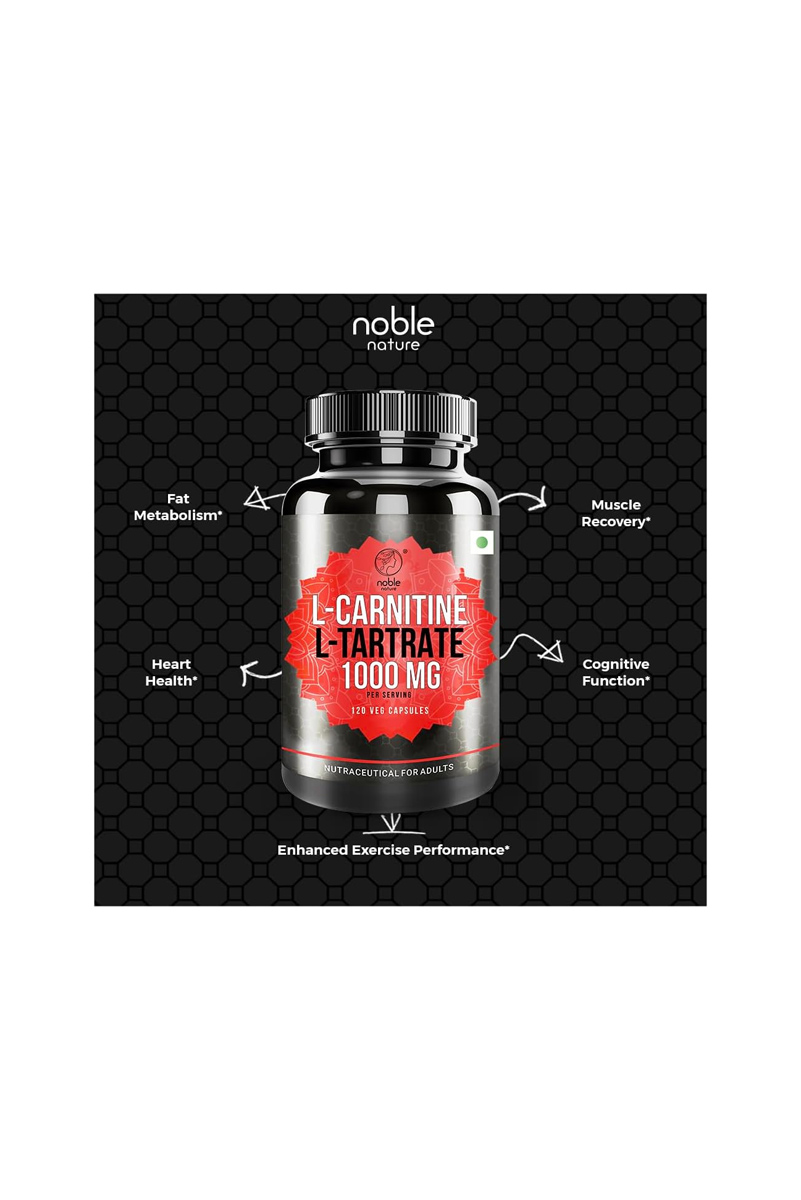 کپسول ال‌ کارنیتین و ال‌ تارتریت Noble Nature - بسته 120 عددی