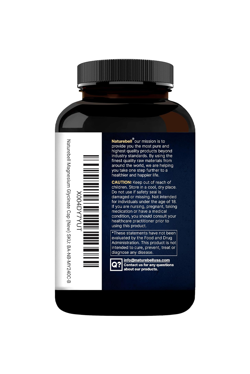 کپسول منیزیم گلیسینات 500 میلی‌گرم NatureBell - بسته 240 عددی