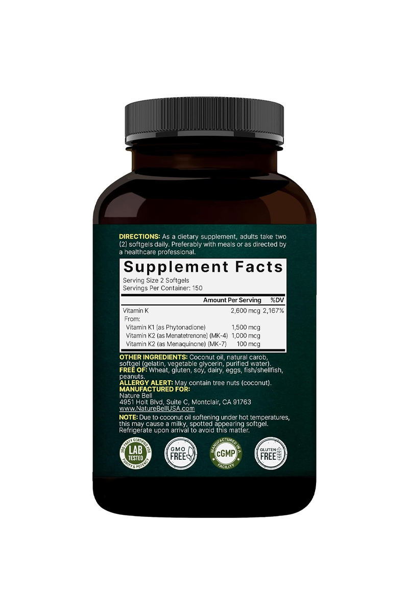 سافت ژل کمپلکس ویتامین K برند NatureBell - بسته 300 عددی