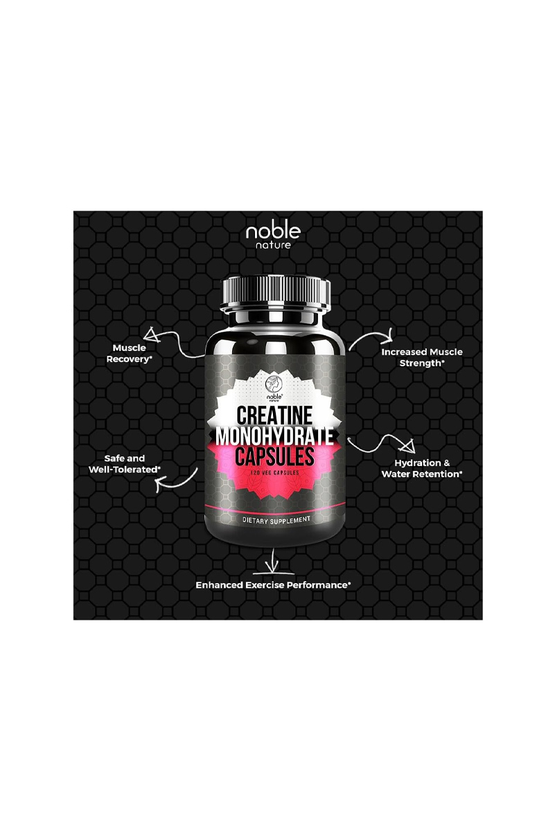 کپسول کراتین مونوهیدرات Noble Nature – بسته 120 عددی