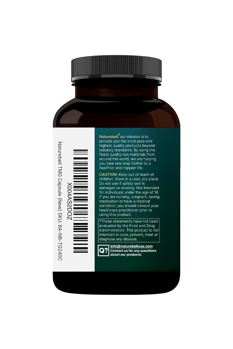 کپسول TMG (تری‌ متیل‌ گلیسین) 1500 میلی‌ گرم NatureBell - بسته 240 عددی