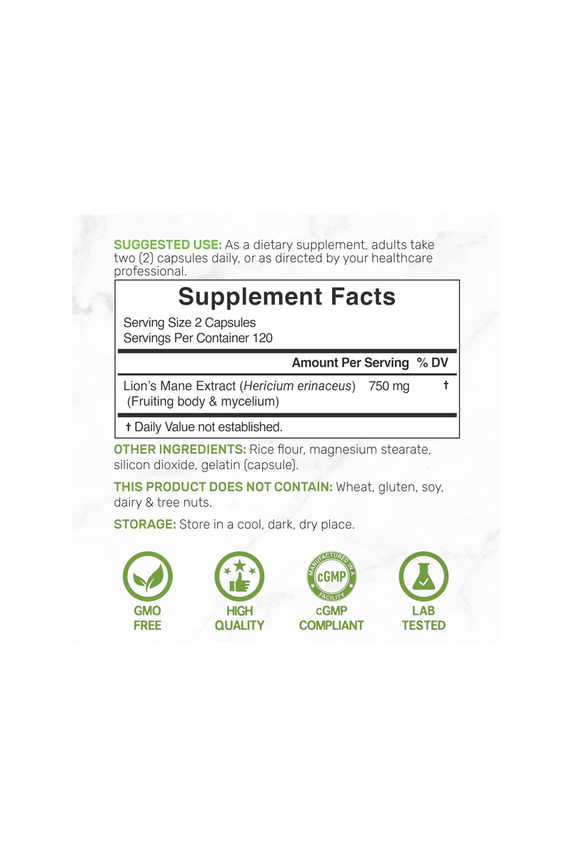 کپسول قارچ Lion’s Mane برند DEAL SUPPLEMENT - بسته 240 عددی