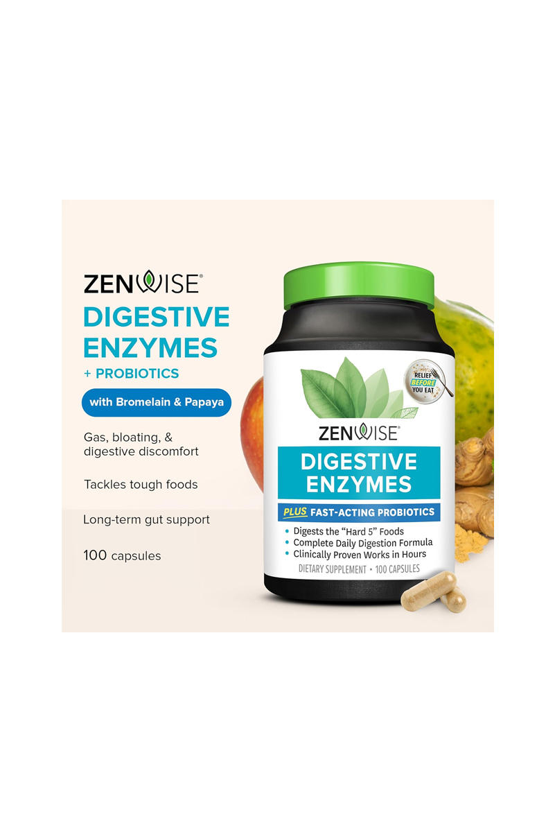 کپسول آنزیم‌ گوارشی Zenwise - بسته 100 عددی