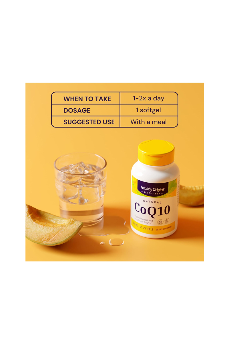 سافت ژل کوآنزیم Q10 مقدار ۱۰۰ میلی گرم Healthy Origins - بسته 60 عددی