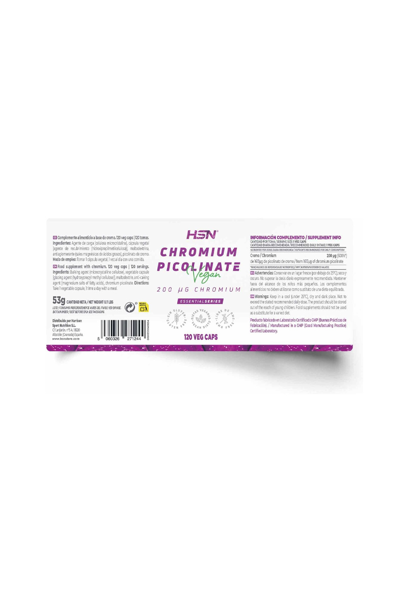 کپسول پیکولینات کروم 200 میلی‌گرم HSN - بسته ۱۲۰ عددی