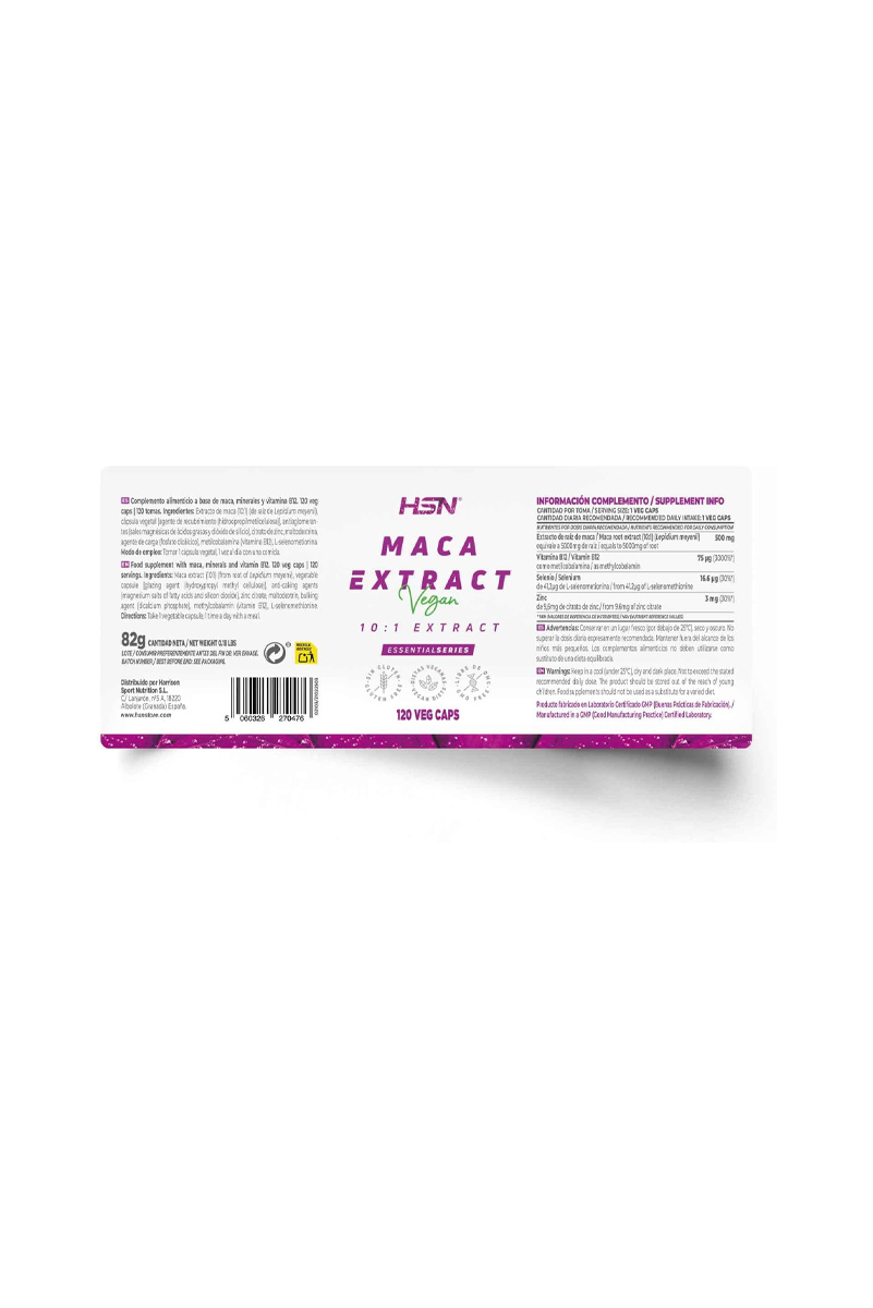 کپسول Maca مقدار 500 میلی‌گرم HSN - بسته ۱۲۰ عددی