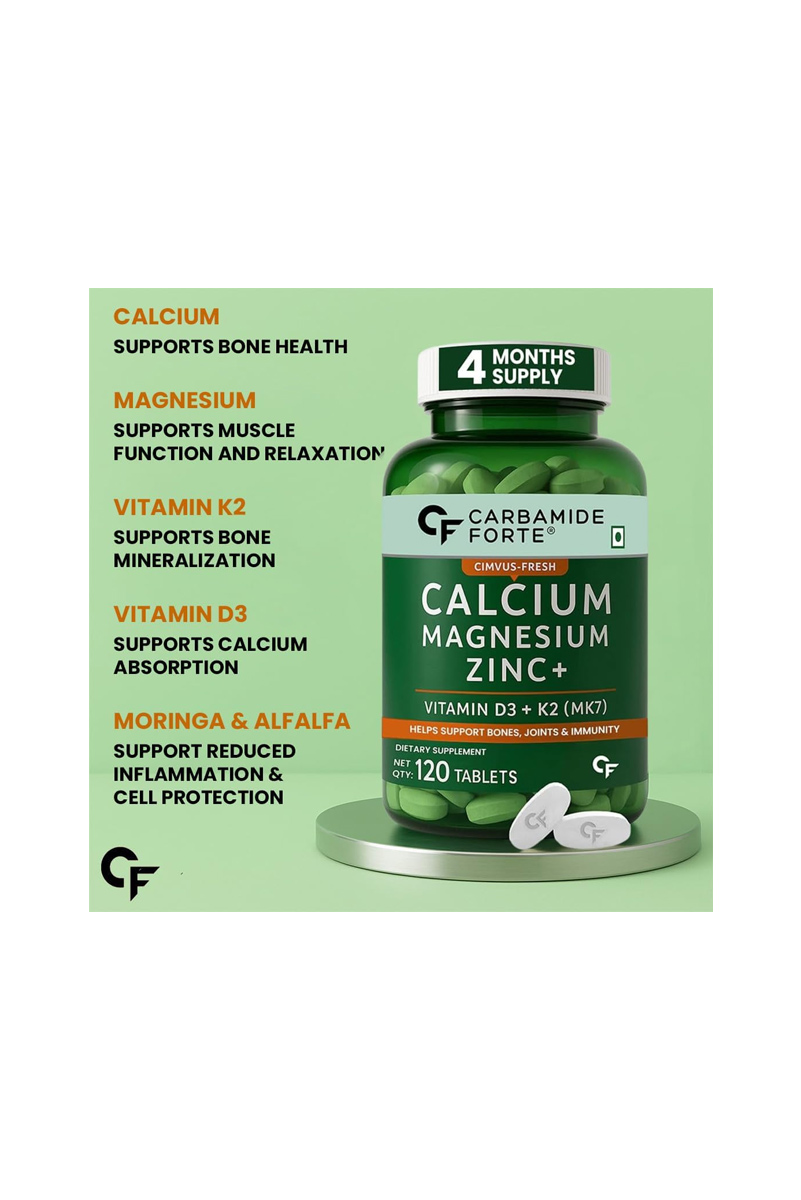 قرص کلسیم , منیزیم و زینک Carbamide Forte - بسته 120 عددی