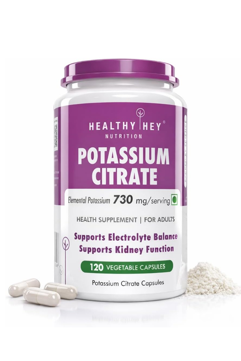 کپسول پتاسیم سیترات Healthyhey Nutrition - بسته ۱۲۰ عددی